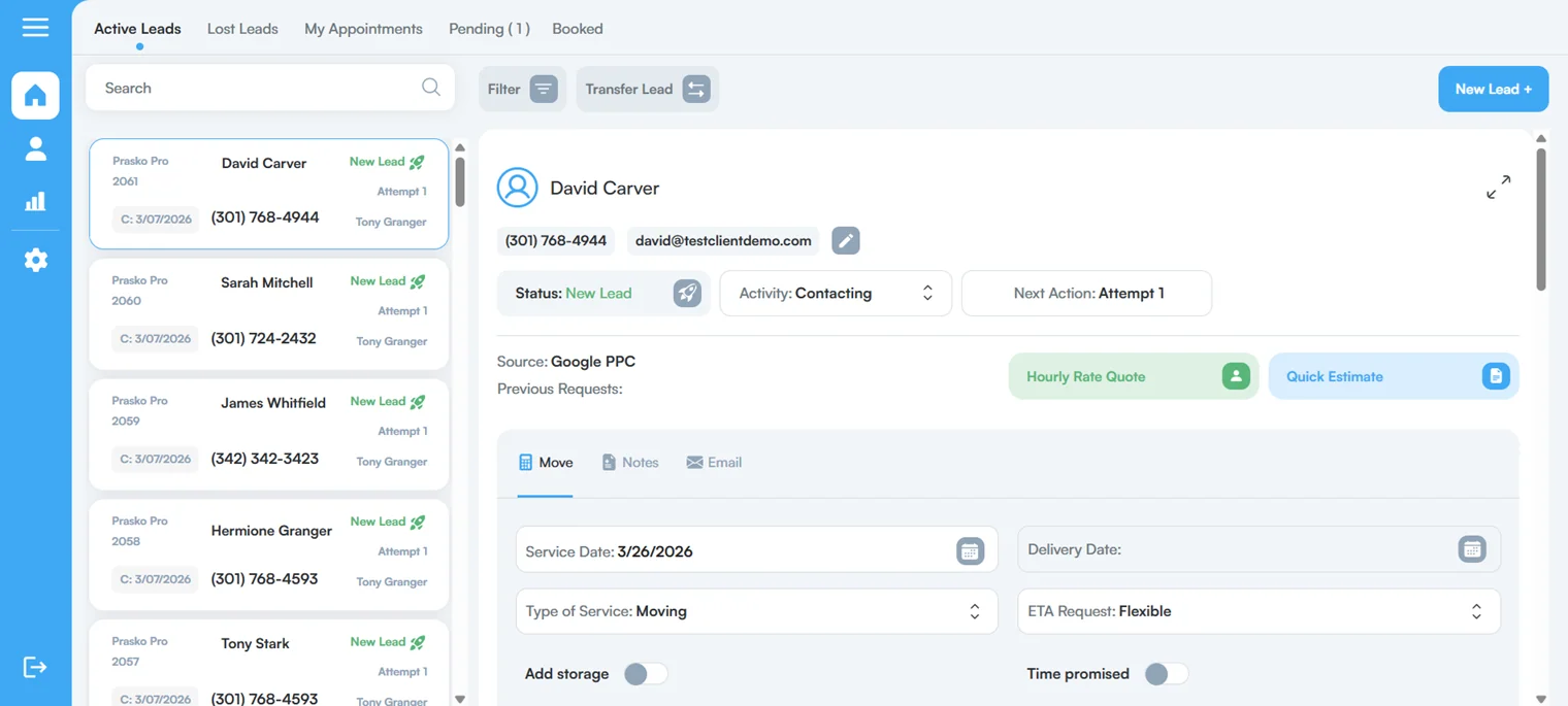 Mooxy Lead Management Dashboard
