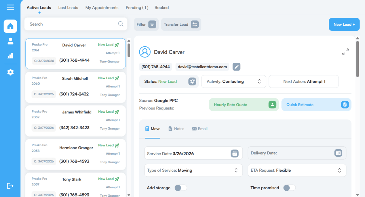 Mooxy Lead Management Dashboard