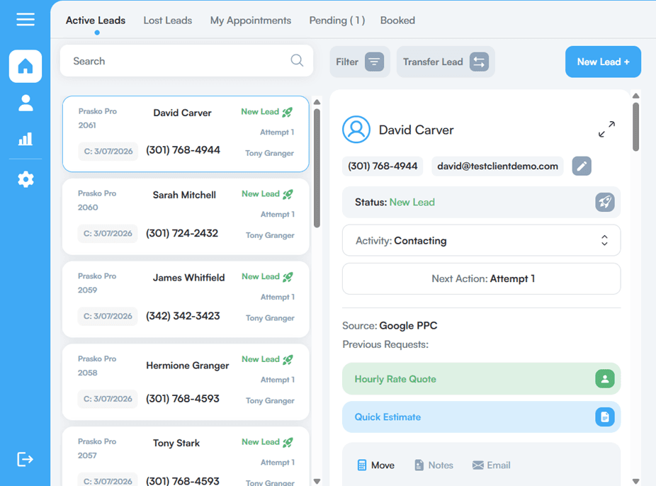 Mooxy Lead Management Dashboard
